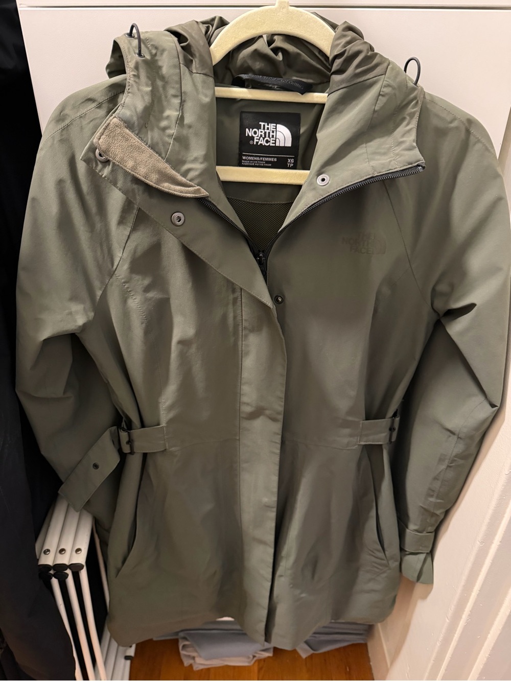 The North Face Women's Olive Green Hooded Windbreaker Jacket